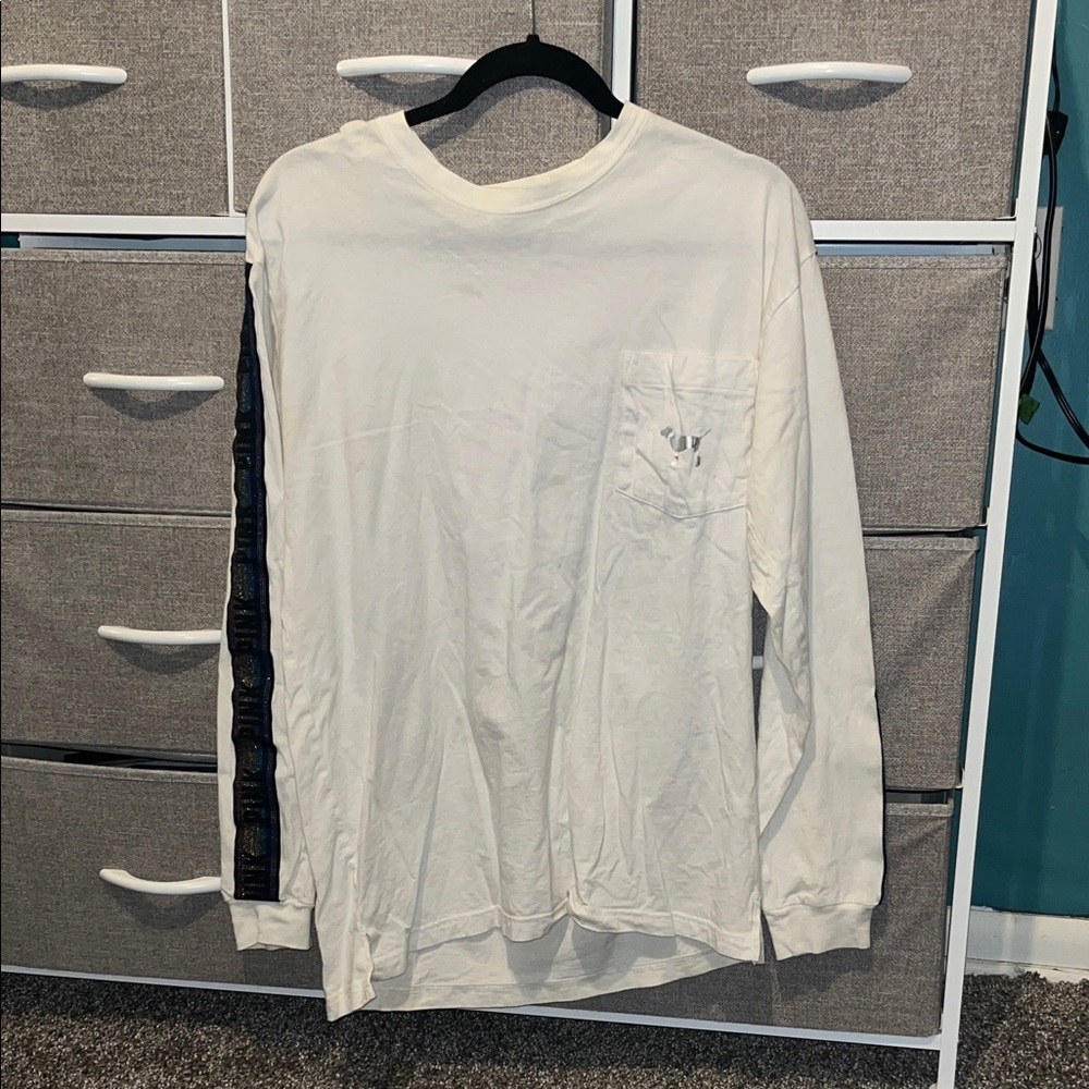 Victoria's Secret Cream Long Sleeve Tee with Black Accents